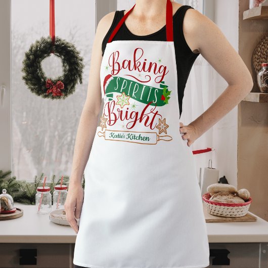 Feierliche Backbrille Braun Custom Weihnachten Schürze