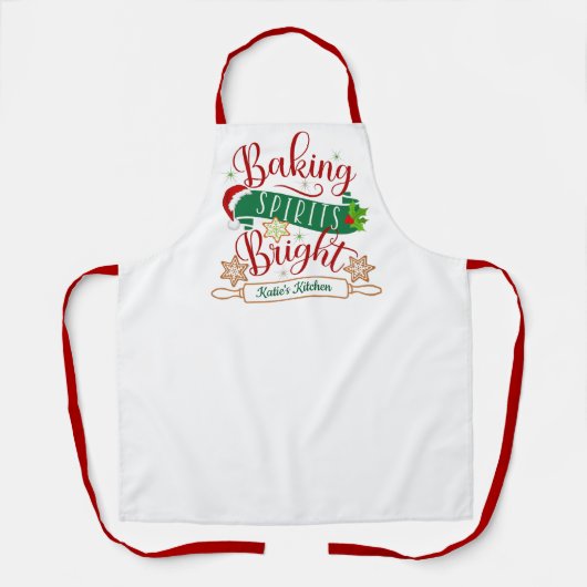Feierliche Backbrille Braun Custom Weihnachten Schürze (Vorderseite)