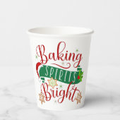 Feierliche Backbrille Helle Weihnachten Pappbecher (Rückseite)