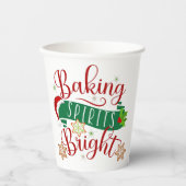 Feierliche Backbrille Helle Weihnachten Pappbecher (Vorderseite)