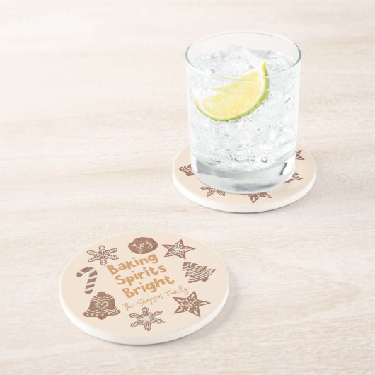 Feierliche Backbrille Hellgelb Getränkeuntersetzer (Seite)