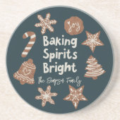 Feierliche Backbrillen Hellgrün Getränkeuntersetzer (Vorne)