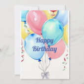 Feierliche Ballons Einladung (Vorderseite)