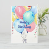 Feierliche Ballons Einladung (Stehend Vorderseite)