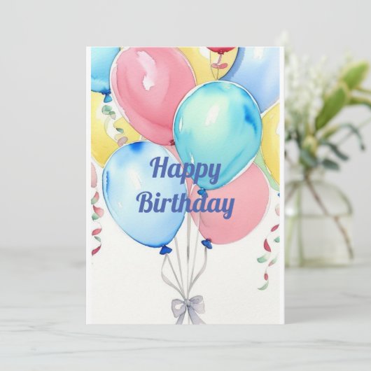 Feierliche Ballons Einladung (Stehend Vorderseite)