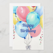 Feierliche Ballons Einladung (Vorne/Hinten)