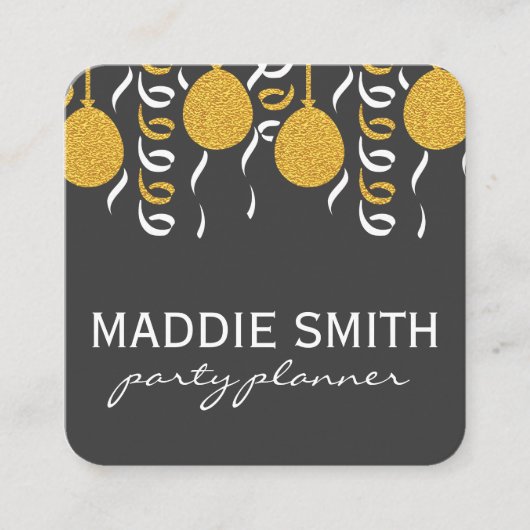 Feierliche Ballons Quadratische Visitenkarte (Vorderseite)