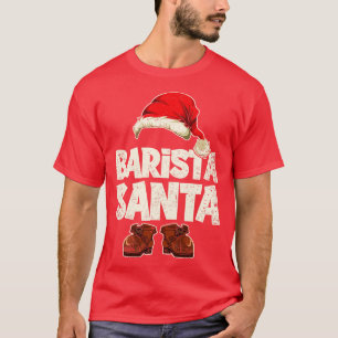 Feierliche Barista Santa Claus Weihnachten T-Shirt