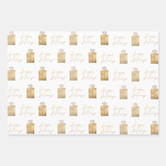 Feierliche Bäume verschenken Punkte Nahtloses Must Geschenkpapier Set (Vorderseite 2)