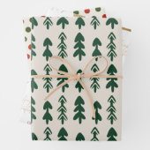Feierliche Bäume verschenken Punkte Nahtloses Must Geschenkpapier Set (Beispiel)