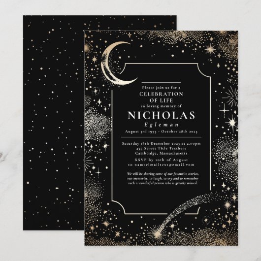 Feierliche Beerdigung des Lebens Einladung (Vorne/Hinten)