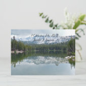 Feierliche Begegnung des Lebens Bergsee Einladung (Stehend Vorderseite)