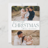 Feierliche Begrüßung | Frohe Weihnachten Zwei Foto (Vorderseite)