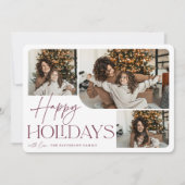 Feierliche Begrüßung | Happy Holidays 3 Foto Feiertagskarte (Vorderseite)