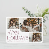 Feierliche Begrüßung | Happy Holidays 3 Foto Feiertagskarte (Stehend Vorderseite)