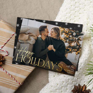Feierliche Begrüßung Happy Holidays Full Foto Folien Feiertagskarte