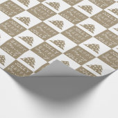 Feierliche Beige Joyful Typografy Weihnachtsbaum Geschenkpapier (Ecke)