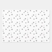 Feierliche Beige Weiße Schneeflocke Muster Weihnac Geschenkpapier Set (Vorderseite 3)