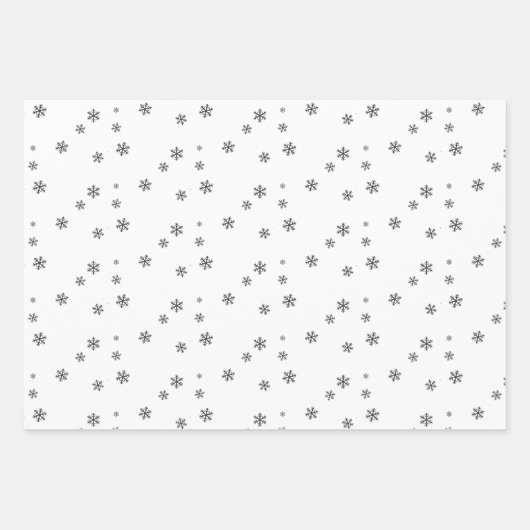Feierliche Beige Weiße Schneeflocke Muster Weihnac Geschenkpapier Set (Vorderseite 3)
