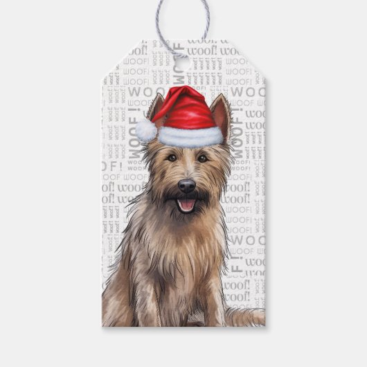 Feierliche Berger Picard Holiday Dog Weihnachten Geschenkanhänger (Vorderseite)