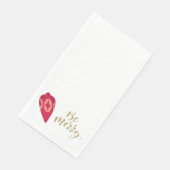 Feierliche Berry Farbe Ornament Sei Merry Napkins Serviette (Ecke)