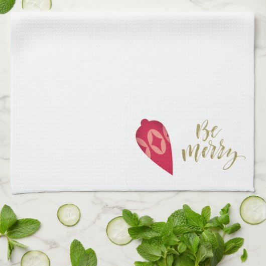 Feierliche Berry-Farbschmuck sei fröhlich Geschirrtuch (Gefaltet)