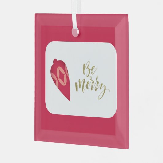 Feierliche Berry-Farbschmuck sei fröhlich Ornament Aus Glas (Vorderseite links)