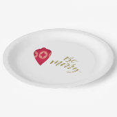 Feierliche Berry-Farbschmuck sei fröhlich Pappteller (Schrägansicht)