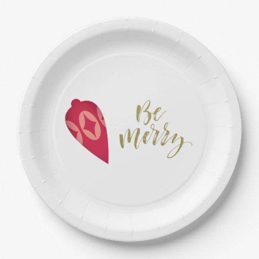 Feierliche Berry-Farbschmuck sei fröhlich Pappteller (Vorderseite)