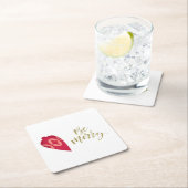 Feierliche Berry-Farbschmuck sei fröhlich Rechteckiger Pappuntersetzer (Vor Ort)