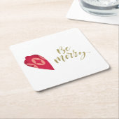 Feierliche Berry-Farbschmuck sei fröhlich Rechteckiger Pappuntersetzer (angewinkelt)