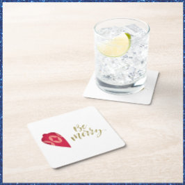 Feierliche Berry-Farbschmuck sei fröhlich Rechteckiger Pappuntersetzer