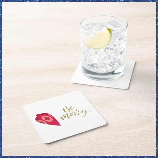 Feierliche Berry-Farbschmuck sei fröhlich Rechteckiger Pappuntersetzer