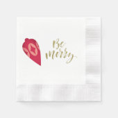 Feierliche Berry-Farbschmuck sei fröhlich Serviette (Vorderseite)