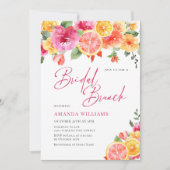 Feierliche Blume Blumenzitrus Bridal Brunch Einladung (Vorderseite)