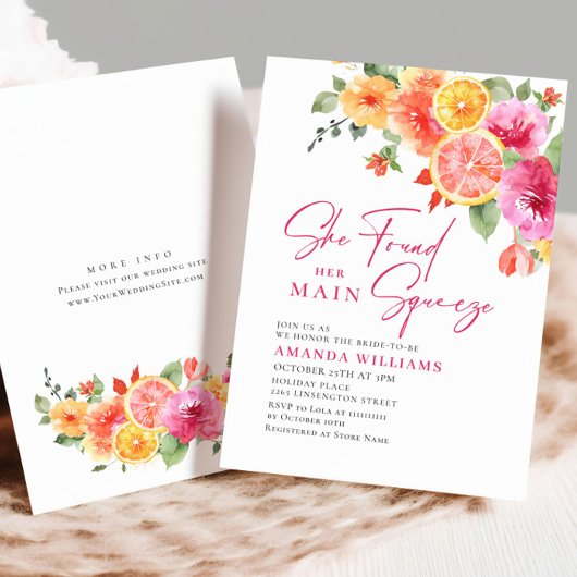 Feierliche Blume Blumenzitrus Bridal Brunch Einladung