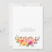 Feierliche Blume Blumenzitrus Bridal Brunch Einladung (Rückseite)