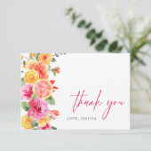 Feierliche Blume Blumenzitrus Dankeskarte (Stehend Vorderseite)