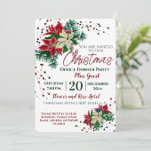 Feierliche Blume Firmensitz Weihnachtsfest Party Einladung (Stehend Vorderseite)