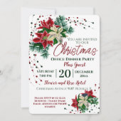 Feierliche Blume Firmensitz Weihnachtsfest Party Einladung (Vorderseite)