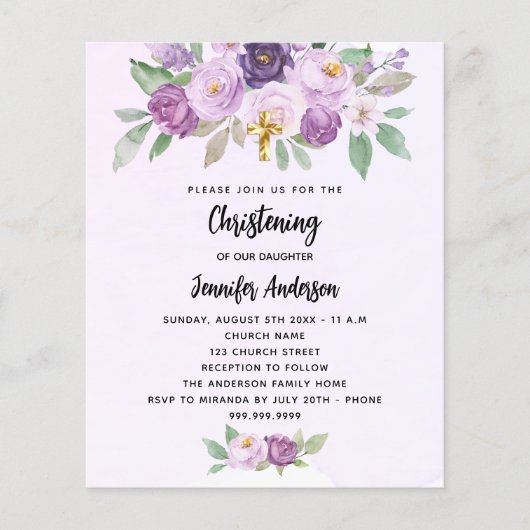 Feierliche Blume Haushaltseinladung (Vorderseite)