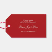 Feierliche Blume Weihnachtsfeiertag Tag Geschenkanhänger (Rückseite Horizontal)