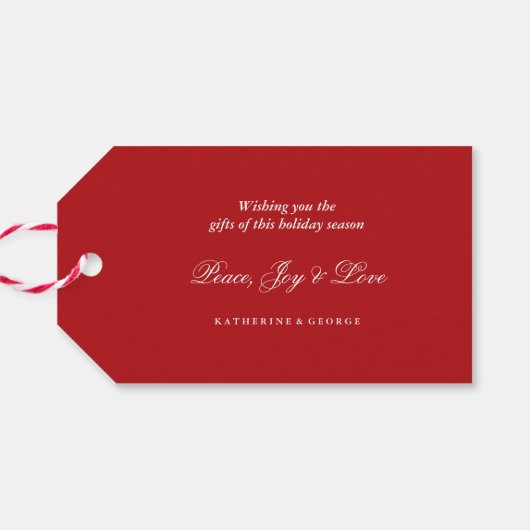 Feierliche Blume Weihnachtsfeiertag Tag Geschenkanhänger (Rückseite Horizontal)