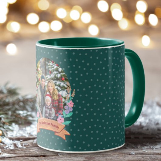 Feierliche Blumenkraut Grün Foto Weihnachtsfeier T Tasse