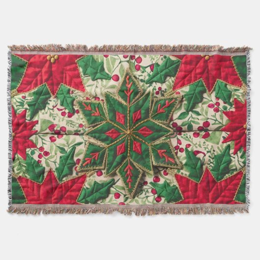 Feierliche Blumenmuster-Klotz-Quilt: Ein gemütlich Decke (Vorderseite)