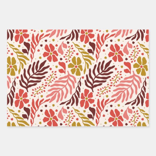 Feierliche Blüte und Ho Ho Weihnachten Geschenkpapier Set (Vorderseite)