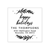 Feierliche Branchen - Happy Holidays Rücksendeadre Gummistempel (Prägung)