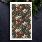 Feierliche bunt Weihnachten Rose, Pine und Holly Serviette
