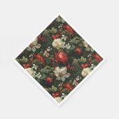 Feierliche bunt Weihnachten Rose, Pine und Holly Serviette (Ecke)