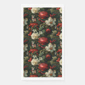 Feierliche bunt Weihnachten Rose, Pine und Holly Serviette (Vorderseite)